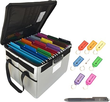 Ripvault™ Home Office Organization System - Fireproof Storage Box for Important Documents - Estate Planning Tool with Pre-Labeled File Organizer Folders | All-in-one Solution - Rated Up to 1200°F