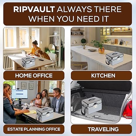 Ripvault™ Home Office Organization System - Fireproof Storage Box for Important Documents - Estate Planning Tool with Pre-Labeled File Organizer Folders | All-in-one Solution - Rated Up to 1200°F - Image 4